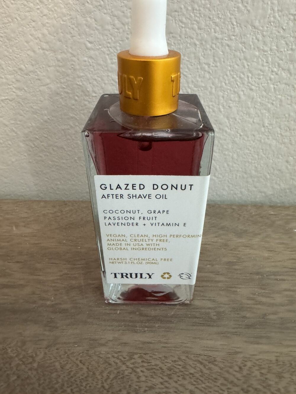 Truly Glazed Donut After Shave Oil Full Size 3.1 fl oz - NEW